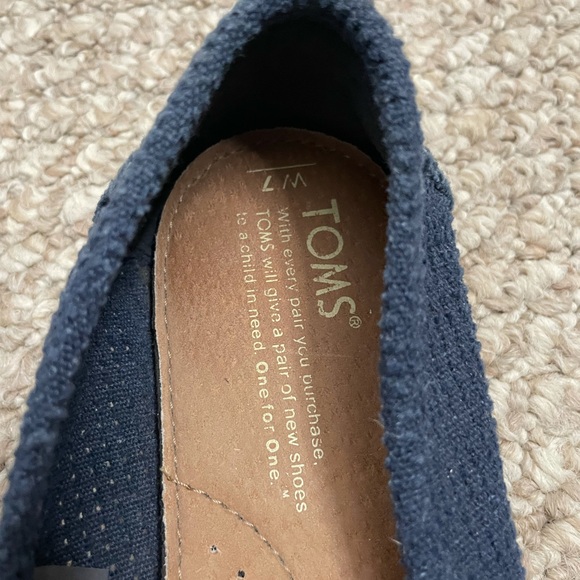 Toms Blue Knit Flats Slip On Shoes Size 7 - Picture 3 of 9